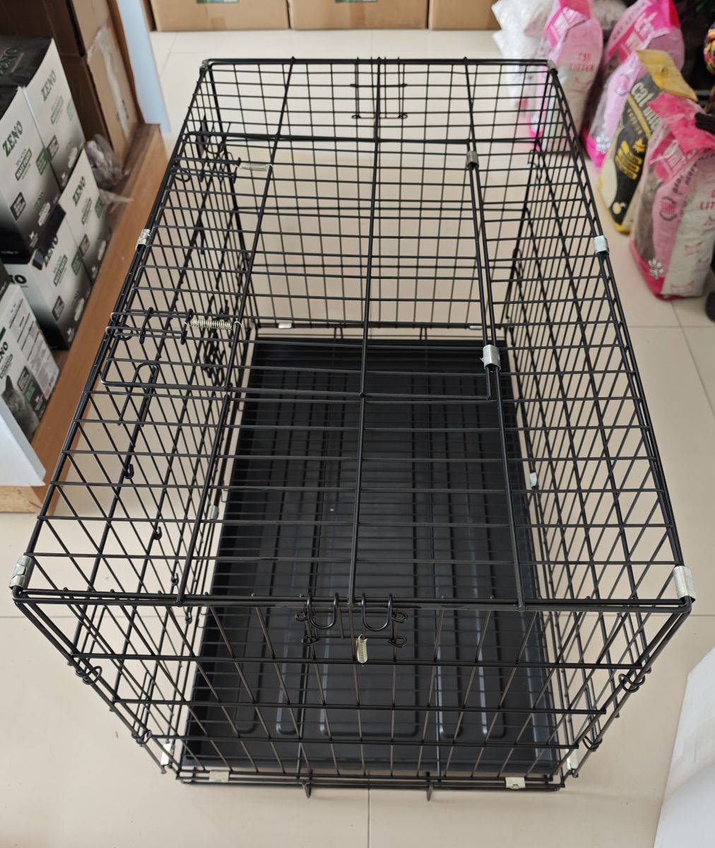 Taşınabilir Köpek Kafesi Yuva Katlanır Dayanıklı İthal Tel Çift Kapılı