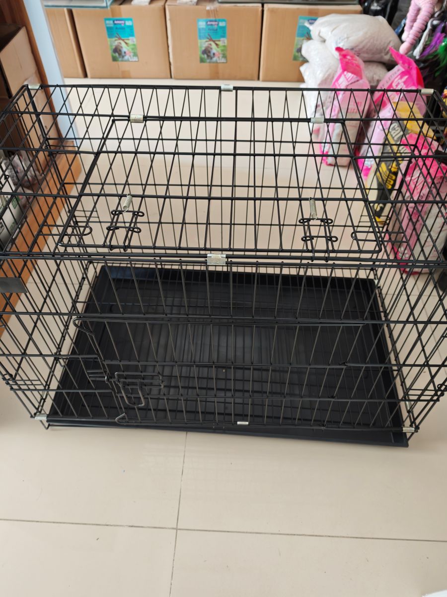 Taşınabilir Köpek Kafesi Yuva Katlanır Dayanıklı İthal Tel Çift Kapılı