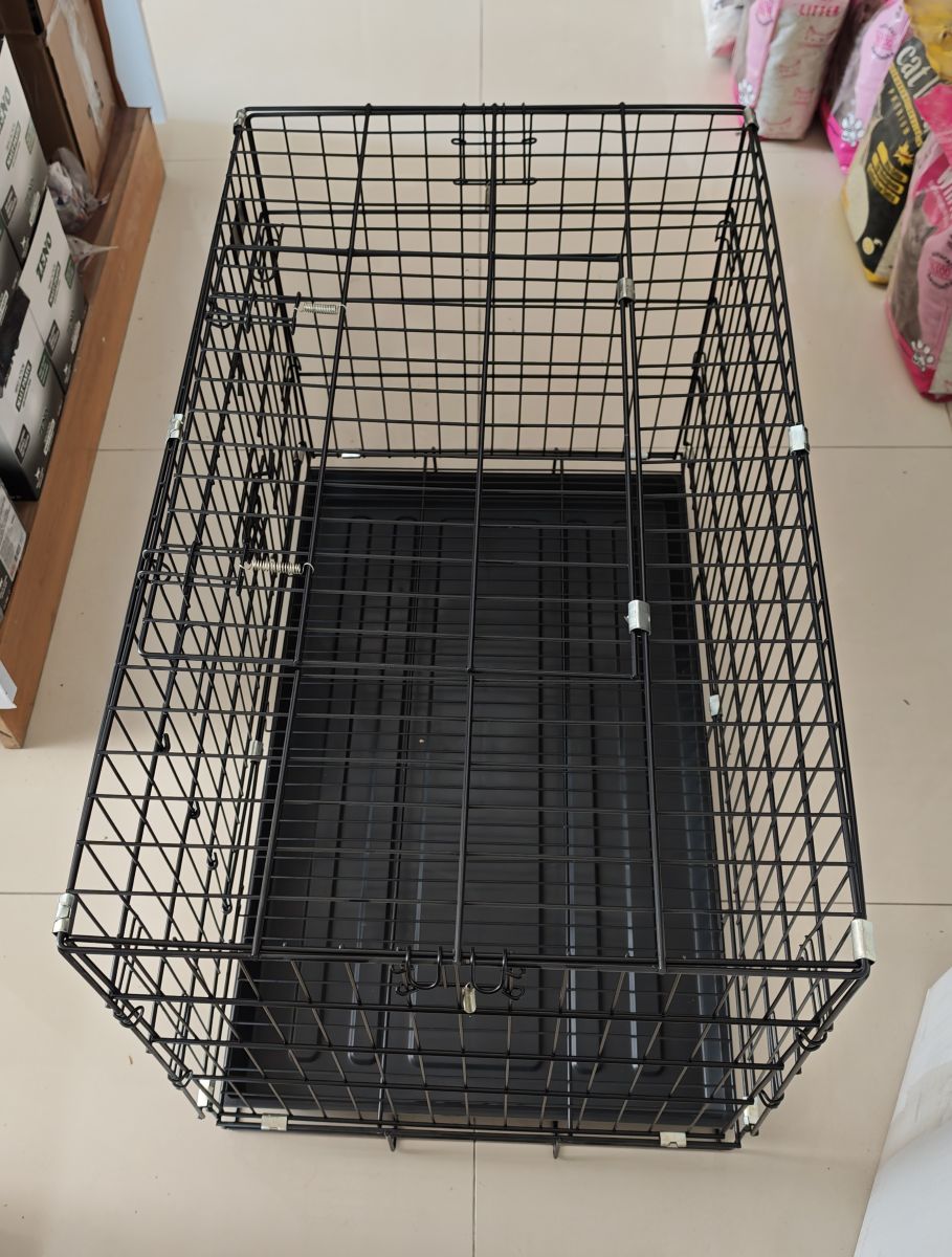 Taşınabilir Köpek Kafesi Yuva Katlanır Dayanıklı İthal Tel Çift Kapılı