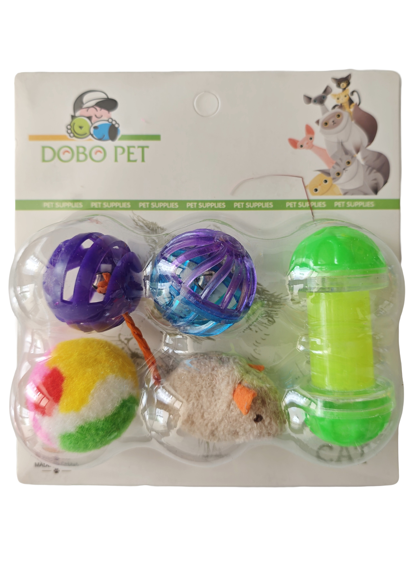 Dobo Pet 5'li Renkli Kedi Oyuncak Seti