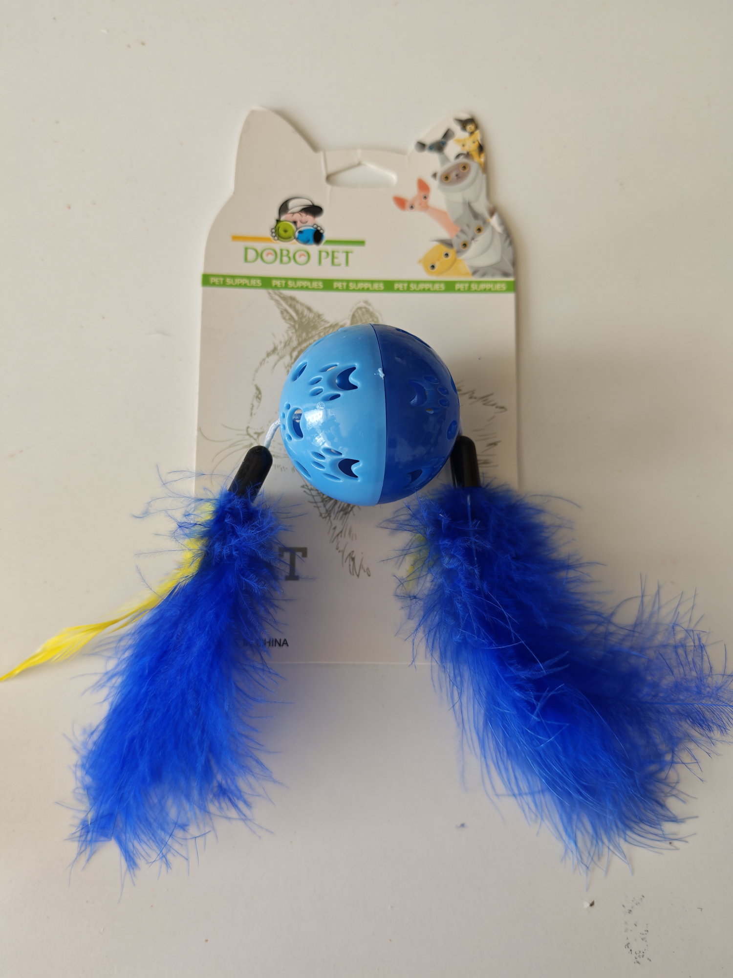 Dobo Pet Çift Tüylü Mavi Top Kedi Oyuncağı